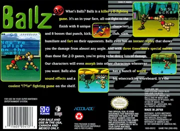 Ballz 3D - Fighting at Its Ballziest (USA) box cover back